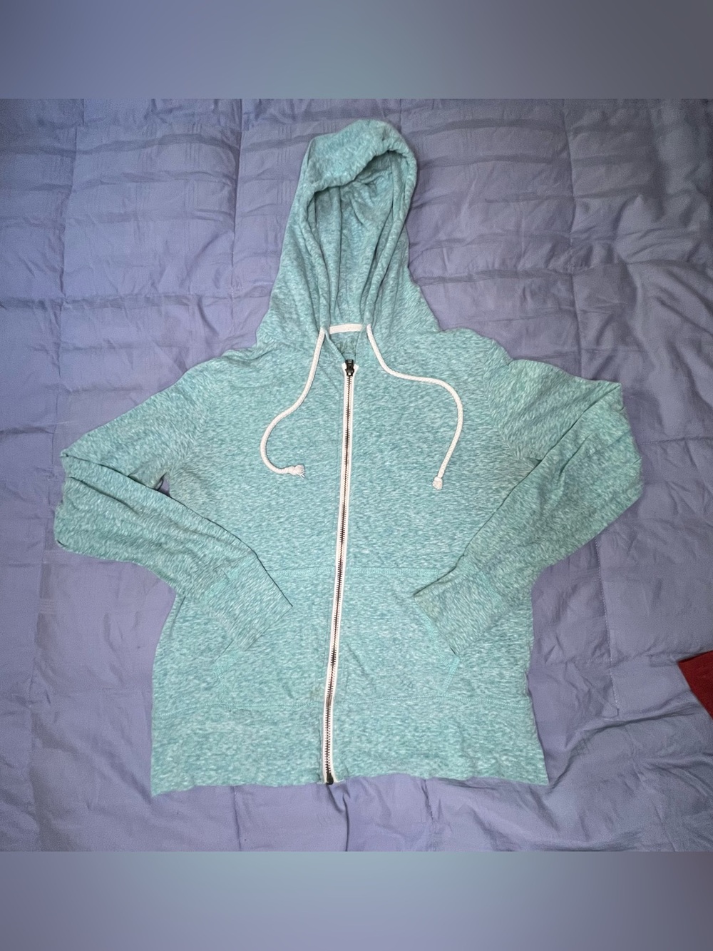Y2K Aeropostale Heather Baby Blue Zip Hoodie - Women's